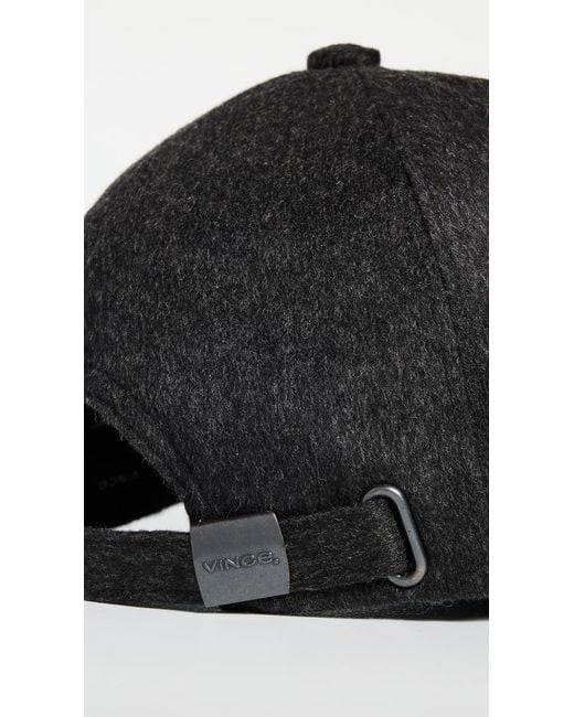 Vince Black Cashmere Baseball Cap for men
