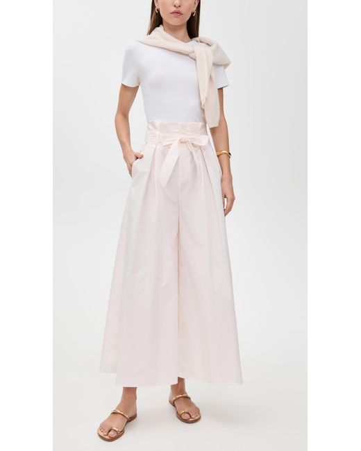 L'Agence Pink Lowen Paperbag Cropped Pants