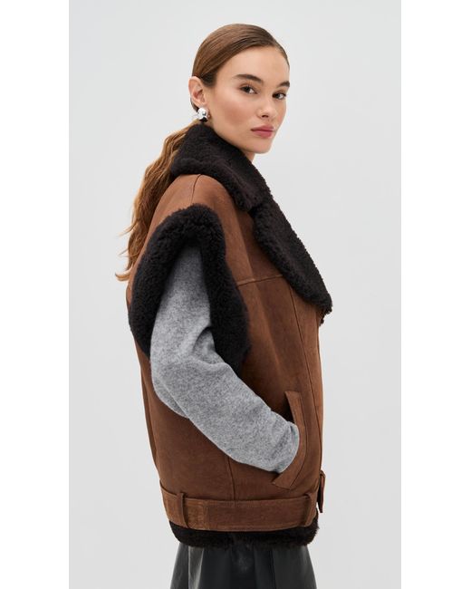 Halfboy Black Aviator Shearling Vest