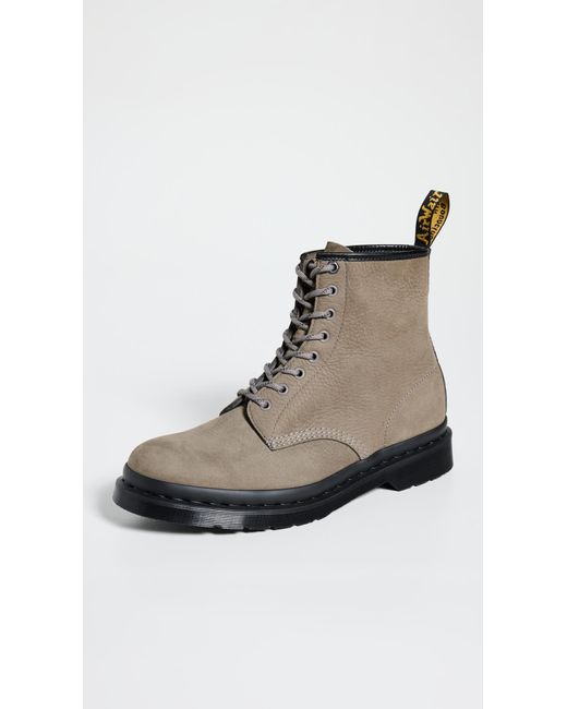 Dr. Martens Brown 1460 Milled Nubuck Leather Lace Up Boots