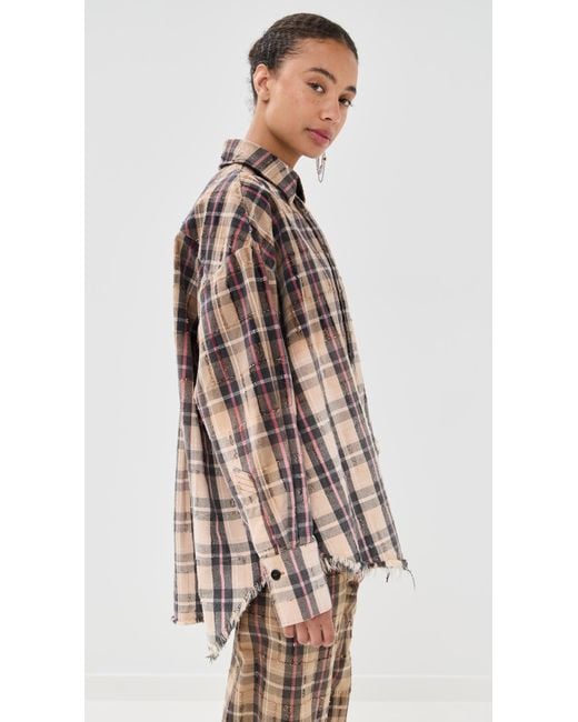 The Attico Multicolor Button Down Flannel Shirt