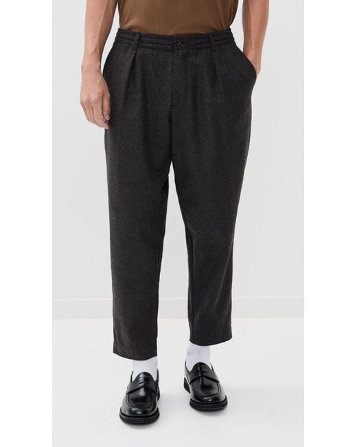 Universal Works Black Pleated Track Pants for men