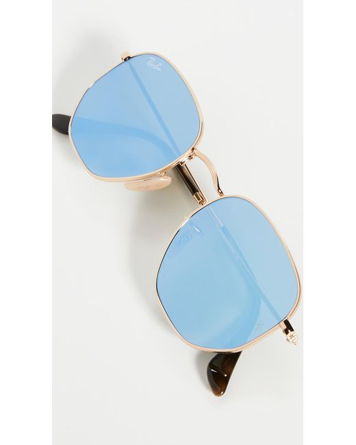 Ray-Ban Blue Rb3548n Hexagonal Mirrored Sunglasses