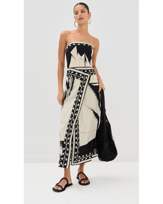 Johanna Ortiz Black Sailboats Pontoon Afternoon Ankle Dress