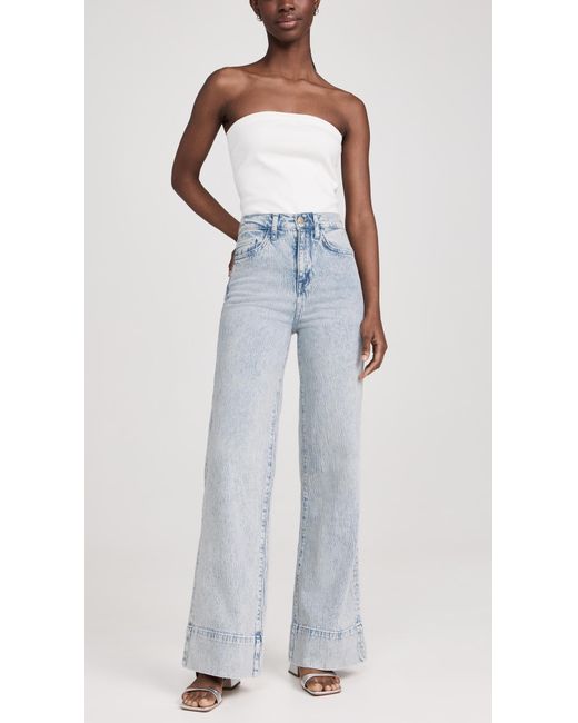 Triarchy Blue Ms. Onassis V-high Rise Wide Leg Jeans