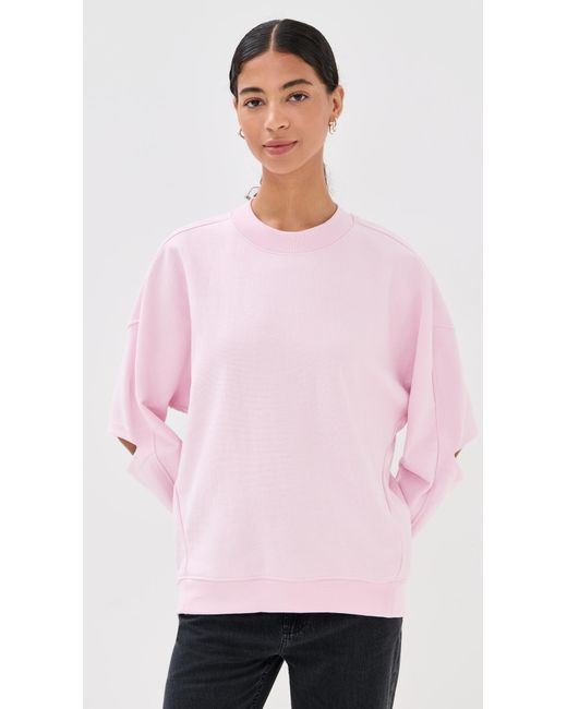 Tibi Pink Cocoon Crewneck Sweatshirt