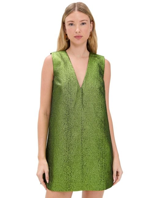 Simon Miller Women's Green Fountain Metallic Mini Dress