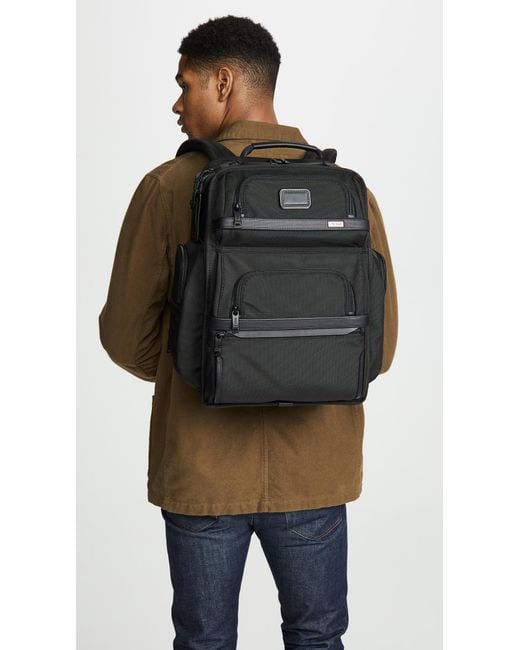 Tumi Black Alpha Brief Pack for men