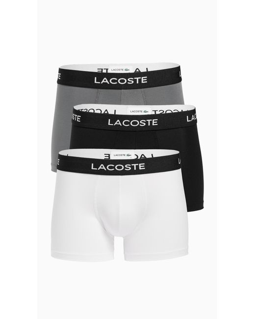 Lacoste Black Microfiber Trunks 3 Pack for men