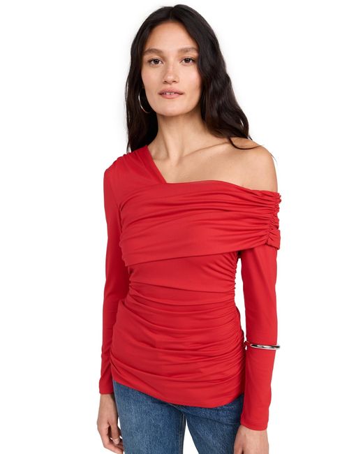 Off Shoulder Rödr Susana Monaco Carryover One Shoulder Off Shoulder Top 8 in Red | Lyst