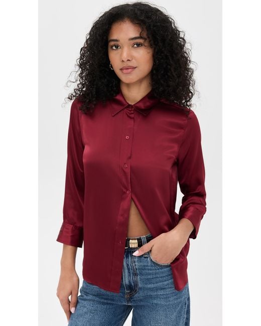 L'Agence Red Dani 3/4 Sleeve Blouse