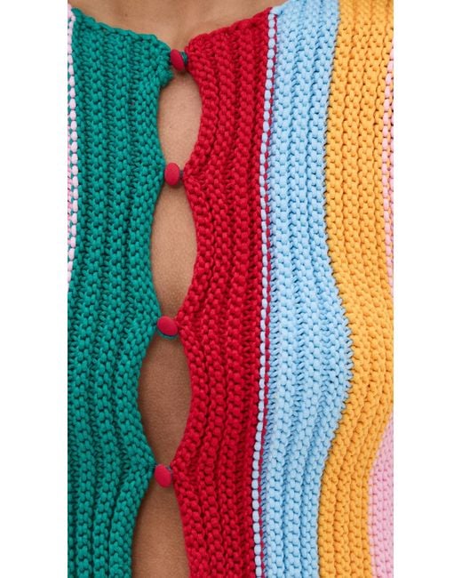 Line & Dot Red Chlo Top
