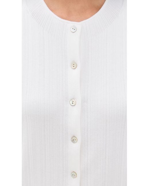 Vince White Button Up Sweater Shell