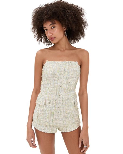 Line & Dot Multicolor Clover Strapless Top