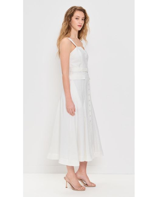 La Ligne White Button Down Dress With Belt