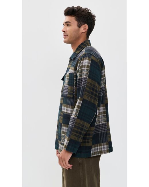 Universal Works Black Dockside Japanese Patchwork Jacket for men