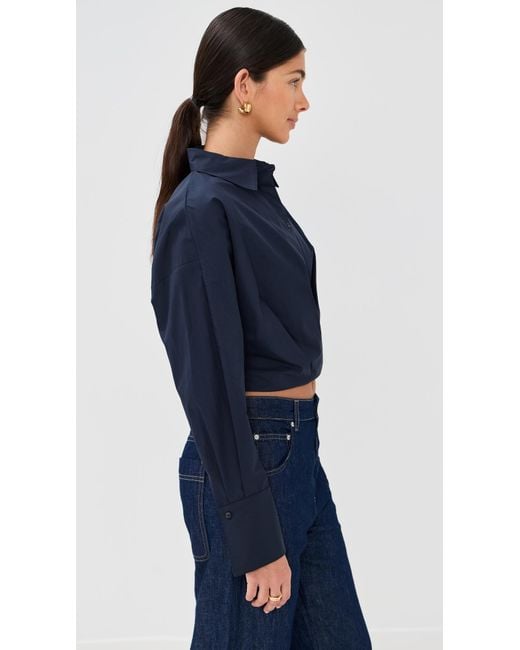 Twp Blue Taken Button Down Top