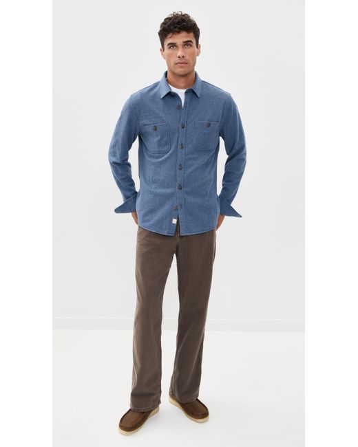 Marine Layer Blue Pacifica Stretch Overshirt for men