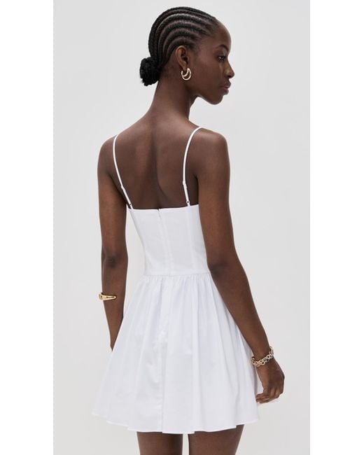 dena drop-waist midi-dress in white by staud Everlane Cinched Dress, Stretch Linen, Bone, Size 12 main image 0