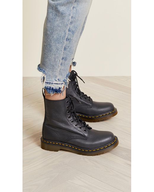 Dr. Martens Leather 1460 Pascal Virginia 8 Eye Boots in Black - Lyst