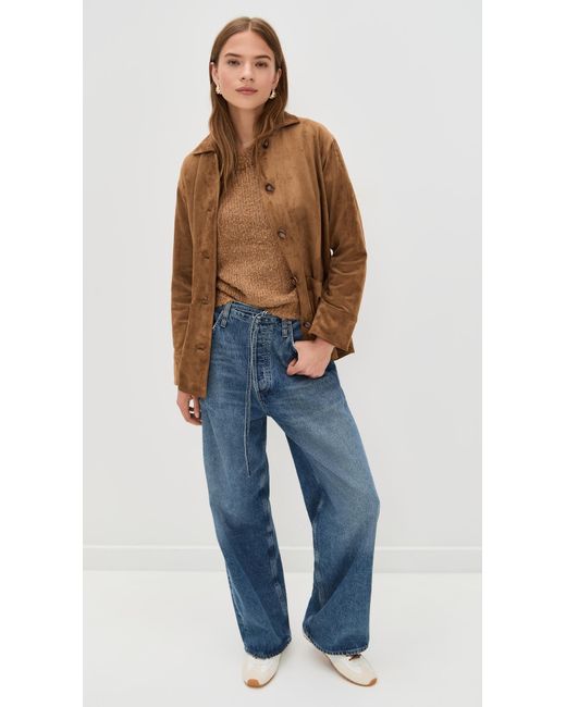 Z Supply Brown Decker Faux Suede Chore Jacket