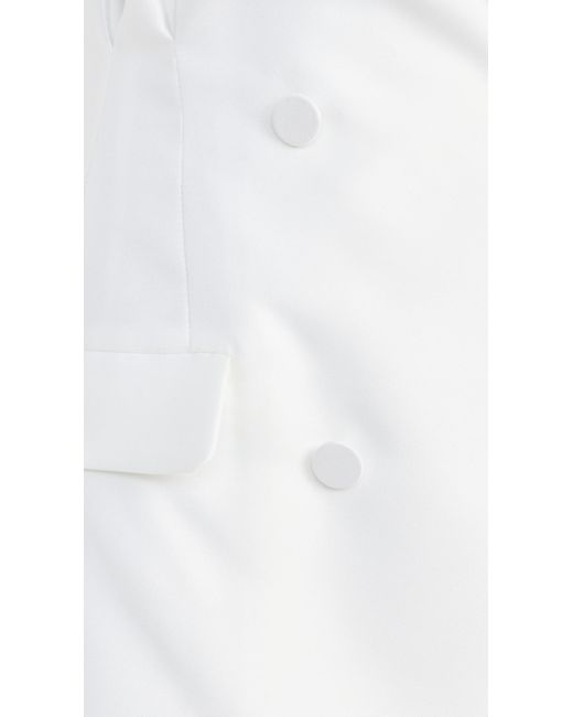 Self-Portrait White Taffeta Tailored Mini Dress