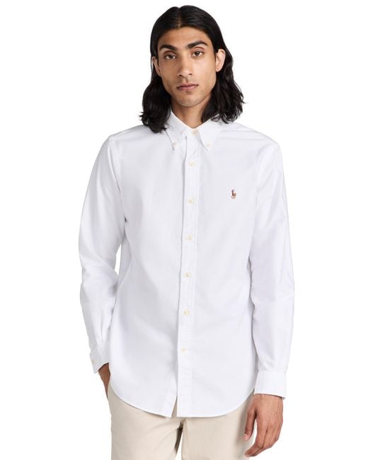 Polo Ralph Lauren White Classic Fit Iconic Oxford Shirt for men