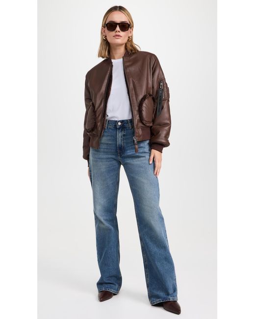 Alpha Industries Apha Indutrie Reveribe Faux Eather A 1 Bober Jacket Chocoate in Brown Lyst