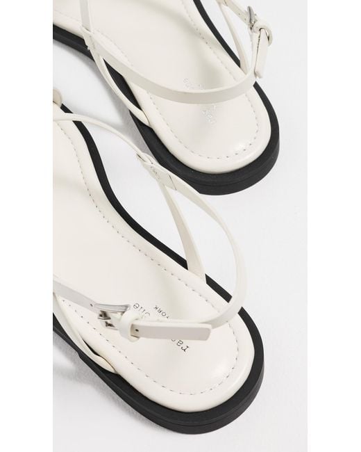 Rag & Bone White Remi Flat Sandals