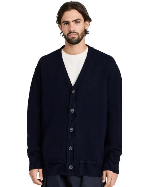 Maison Margiela Elbow Patch Cardigan in Blue for Men | Lyst