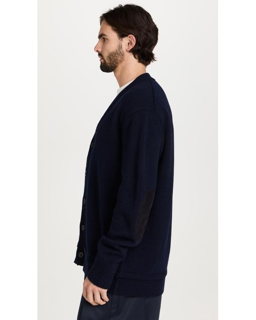 Maison Margiela Elbow Patch Cardigan in Blue for Men | Lyst