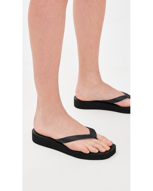 Sleeper Black Platform Flip Flops