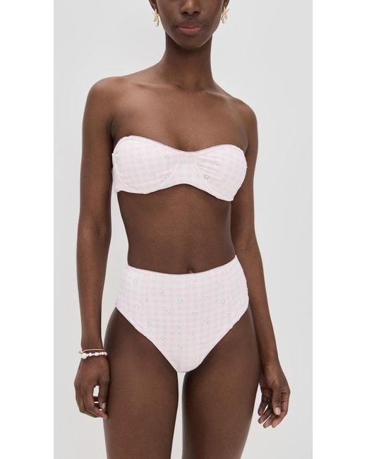 LoveShackFancy Brown Zofia Bikini Set