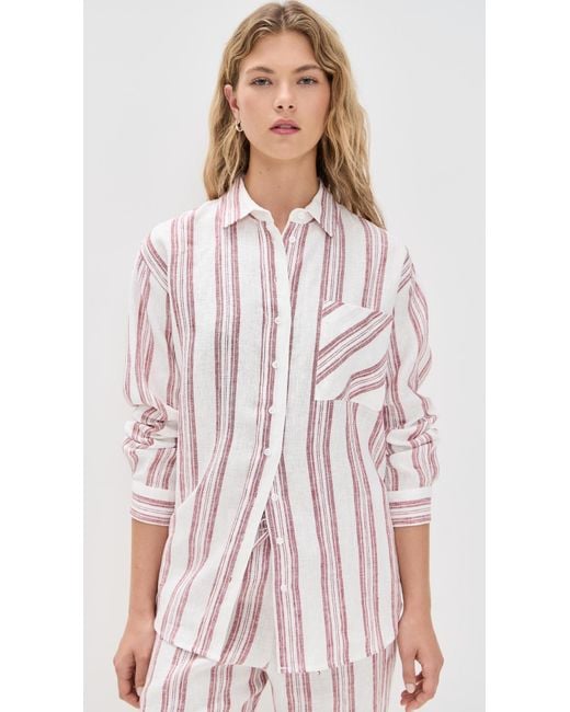 Reformation Multicolor Eli Oversized Linen Shirt