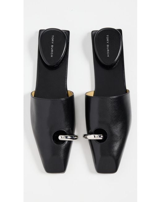 Tory Burch Black Pierced Mules