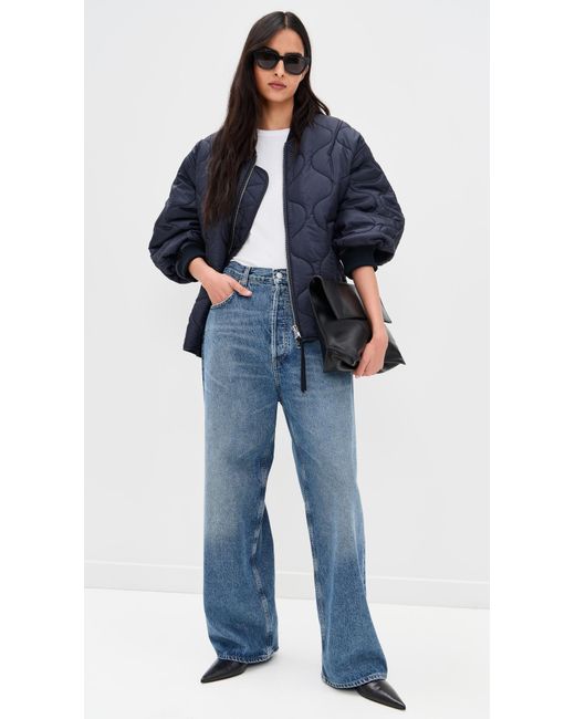 Agolde Blue Isla Quilted Jacket