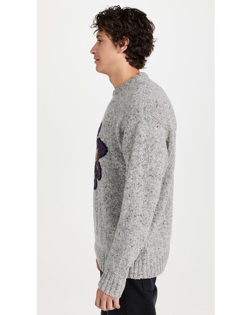 Howlin' By Morrison Gray Big Flower Lover Sweater for men