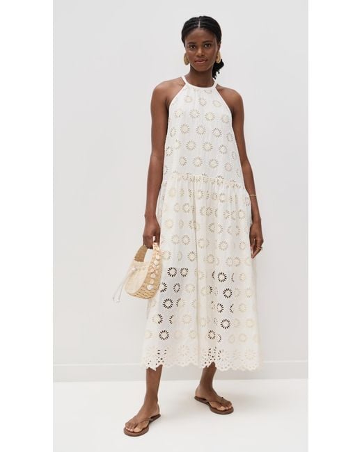 isabel embroidered midi dress Embroidery Anglaise Sleeveless Maxi Dress – Augusta Twenty main image 0