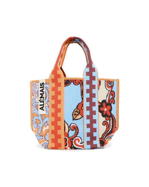 ALÉMAIS Red Spliced Jacquard Mini Tote