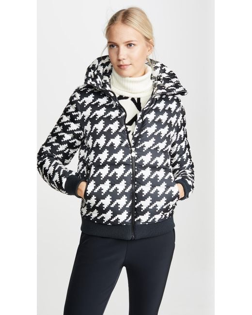 Perfect Moment Black Super Star Hooded Houndstooth Quilted Down Ski Jacket