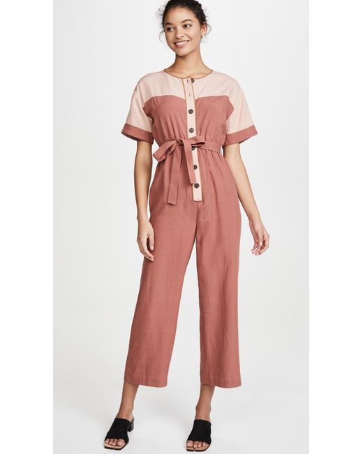 pink madewell jumpsuit