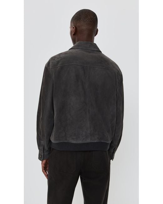 FRAME Black Suede Bomber Jacket for men