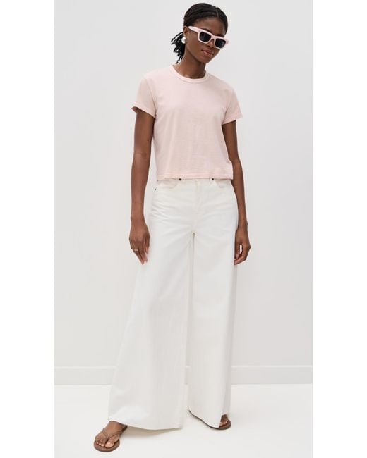 James Perse Multicolor Shrunken Crew Neck Tee