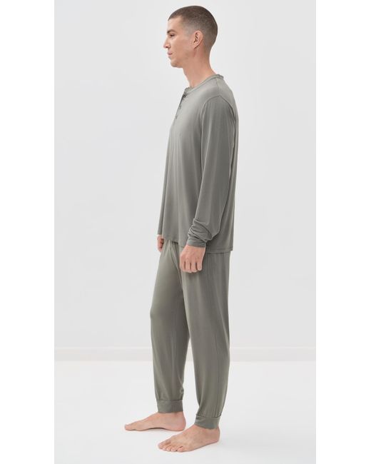 Eberjey Gray Henry Long Pj Set for men