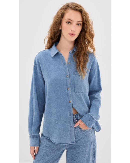 Z Supply Blue Perfect Twill Button Up