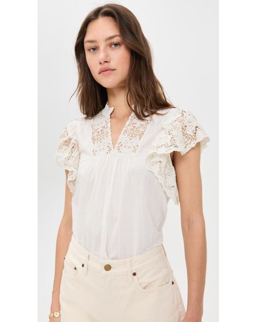 Ulla Johnson Multicolor Jolie Flutter Sleeve Top