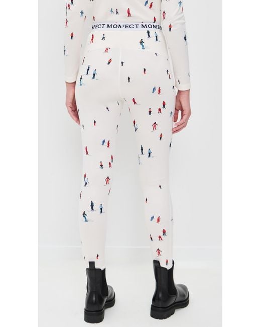 Perfect Moment White Printed Base Layer Legging