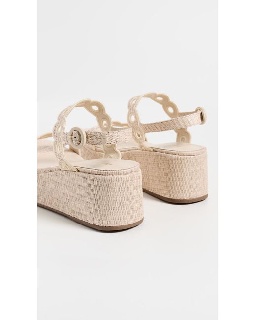 Larroude White Florence Broderie Flatforms