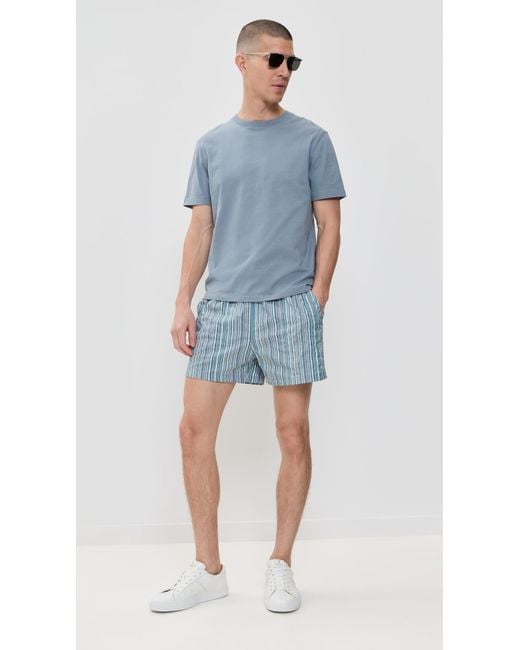 Paul Smith Blue Mixed Stripe Swim Shorts for men