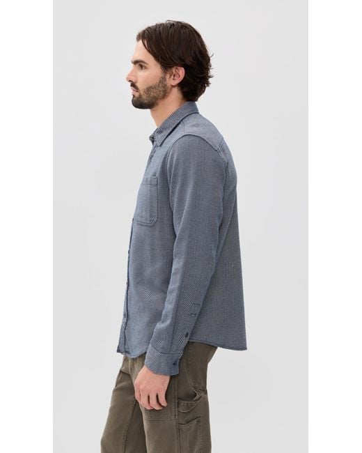 Fair Harbor Blue Seaside Lightweight Flannel for men